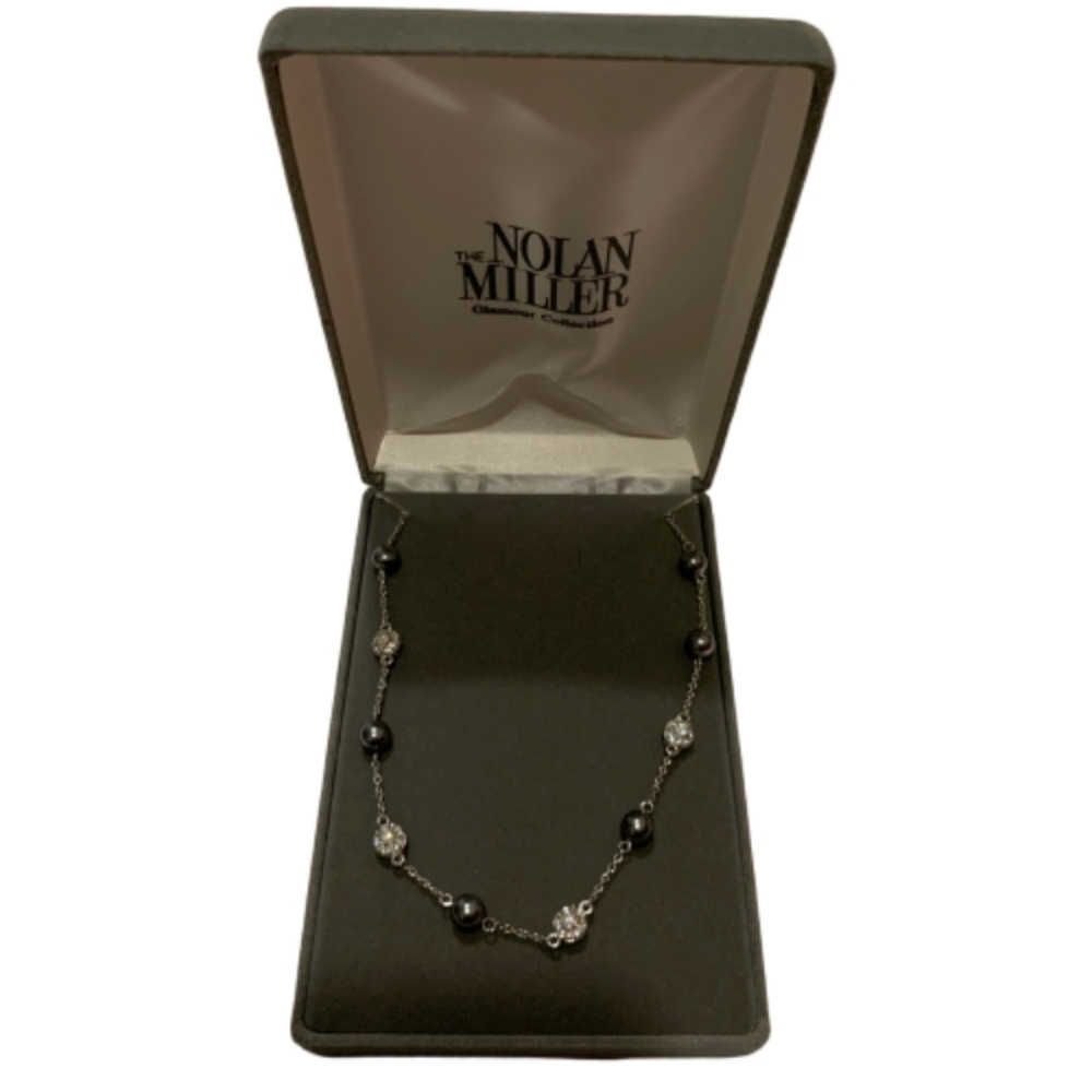 NWT Nolan Miller Glamour silver diamond necklace
